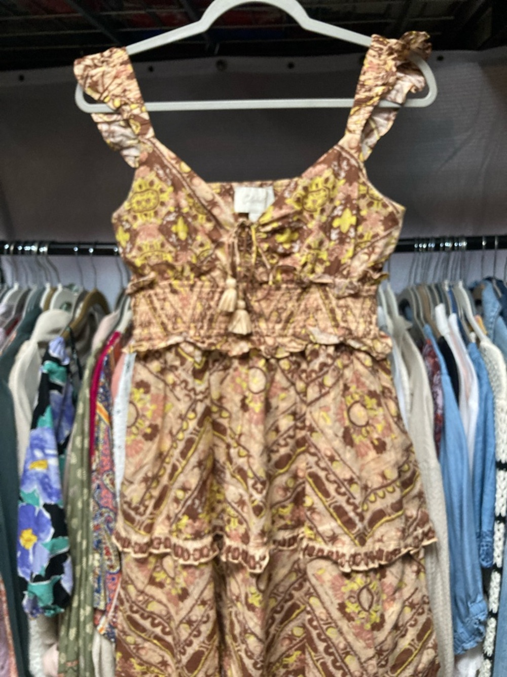 Cleobella Pink Patterned Tiered Midi Dress - Picture 4 of 10